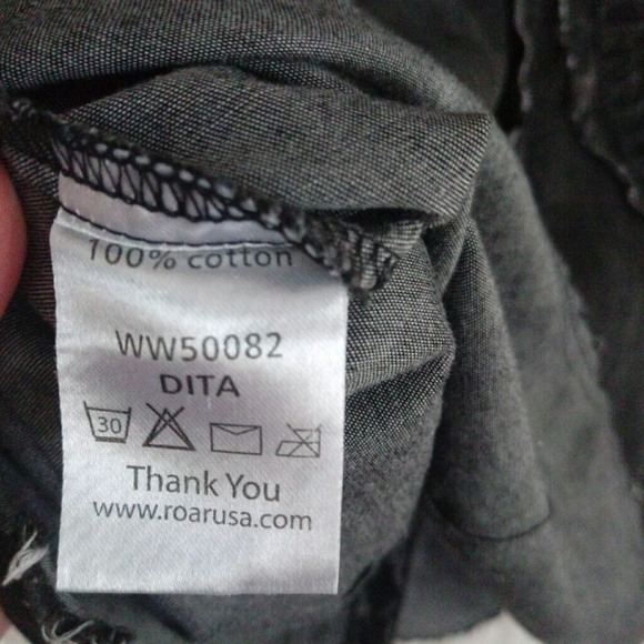 Roar charcoal Button Up Shirt Sz.L - Picture 7 of 8